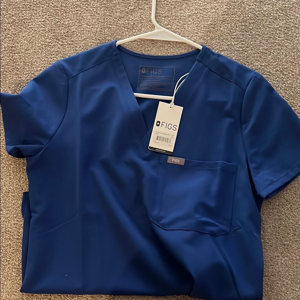 NWT, Figs Blue Fitted Short Sleeve Tee
